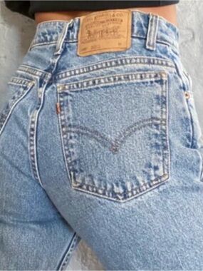 Vintage Levi's Orange Tab 575 Relaxed Wide-Leg Student Blue Jeans Size:27x30